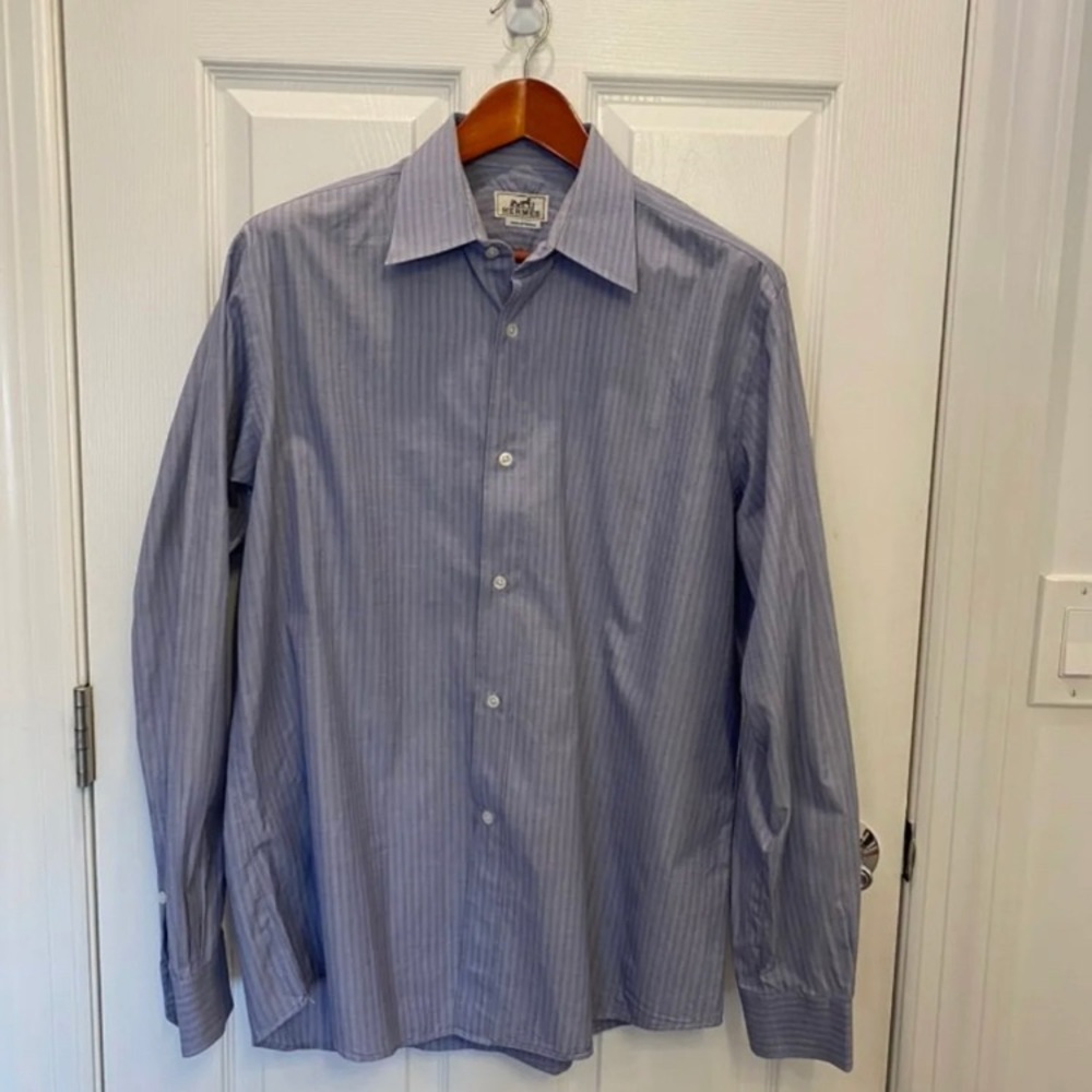 Striped Hermès button down dress shirt